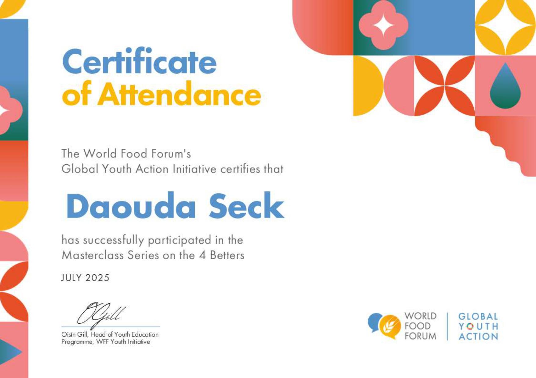 World Food Forum Certification